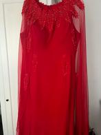 Gala jurk rood lang maat 48, Kleding | Dames, Grote Maten, Ophalen, Zo goed als nieuw, Rood, Jurk
