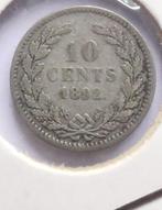 Nederland 10 cent munt 1892 - Zilver, Zilver, Ophalen of Verzenden, 10 cent, Koningin Wilhelmina