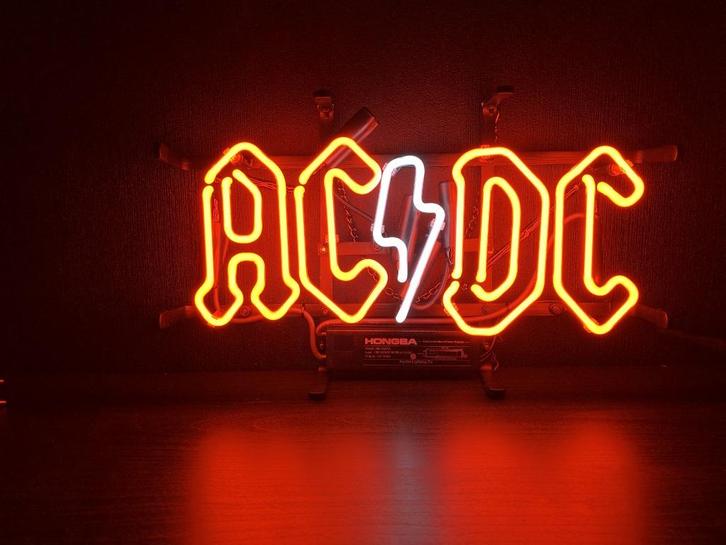 ACDC glas neon lamp / lichtreclame, Verzamelen, Merken en Reclamevoorwerpen, Nieuw, Lichtbak of (neon) lamp, Ophalen of Verzenden