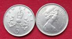 Muntstuk van 5 new pence 1970 afbeelding Elizabeth II, Ophalen of Verzenden, Losse munt