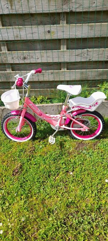 Vélo pour fille de 14 pouces avec siège et panier