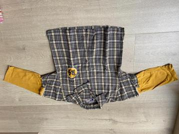 bruin hemd korte mouwen in combi met lange mouwen maat 104 beschikbaar voor biedingen