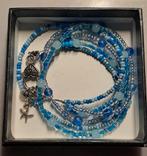 Handgemaakt wikkel armband coating draad,  rocailles, 48cm, Overige materialen, Blauw, Nieuw, Ophalen of Verzenden