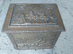 Antieke turfkist antiek houten kist koperen beslag, Ophalen