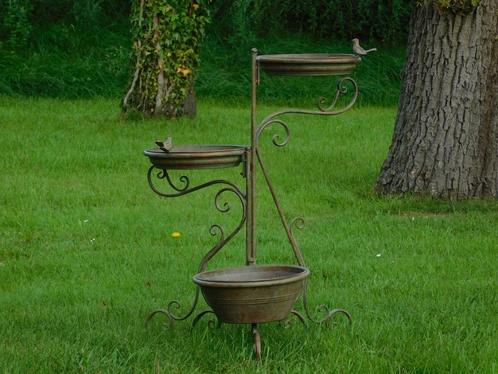 Sierlijk Vogelvoeder-bad en plantenstandaard - IJzer, Tuin en Terras, Vogelhuisjes en Vogelbaden, Nieuw, Ophalen of Verzenden