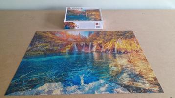 Puzzle Croatia : Lac de Plitvice (1000 pièces), Enlèvement ou Envoi, 500 à 1500 pièces, Utilisé, Puzzle