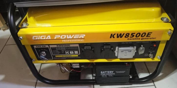 Groupe électrogène Giga Power Kw 8500E, Doe-het-zelf en Bouw, Aggregaten, Zo goed als nieuw, Benzine, Minder dan 5 kVA, Elektrisch startend