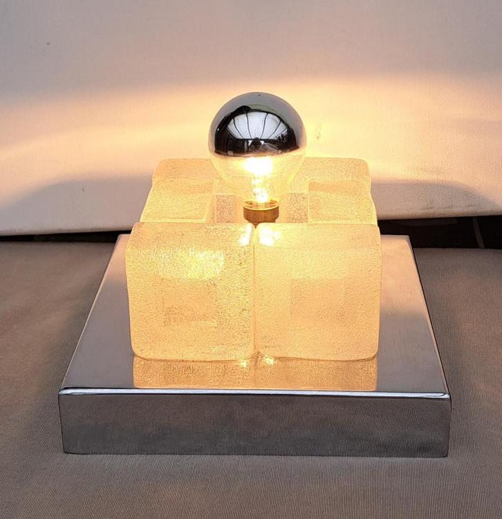 Lampe de table Albano Poli pour Poliarte, Maison & Meubles, Lampes | Appliques, Comme neuf, Verre, Métal, Enlèvement ou Envoi