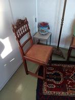 6 oude houten stoelen, Huis en Inrichting, Vijf, Zes of meer stoelen, Riet of Rotan, Gebruikt, Bruin