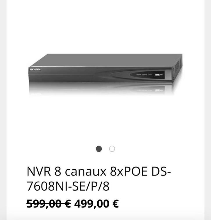 NVR Hikvision DS-7608NI-SE-P8 enregistreur IP caméras, Computers en Software, Beschrijfbare discs, Ophalen