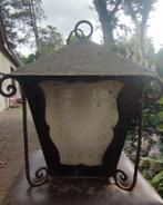 Rustieke tuinlamp/lamp van glas en metaal, Tuin en Terras, Buitenverlichting, Ophalen, Gebruikt, Glas, Hanglamp