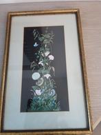 vintage houten goudkleurige kader met vogelprent in, Enlèvement ou Envoi, Comme neuf