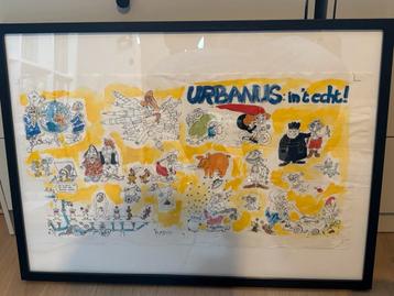 Urbanus in t’echt originele kleurstudie in aquarel beschikbaar voor biedingen