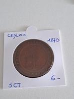 Ceylon 5 Ct 1870, Postzegels en Munten, Munten | Azië, Ophalen of Verzenden
