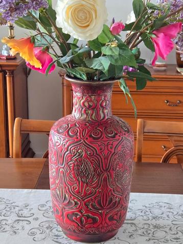  Zeer mooie grote vintage vaas  keramiek getekend Scheurich beschikbaar voor biedingen