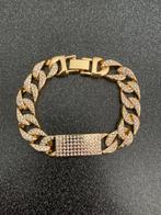 Goudkleurige armband met diamant, Handtassen en Accessoires, Armbanden, Nieuw, Goud, Overige materialen