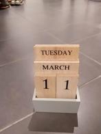 Houten verstelbare jaarkalender, Ophalen of Verzenden, Jaarkalender, Zo goed als nieuw