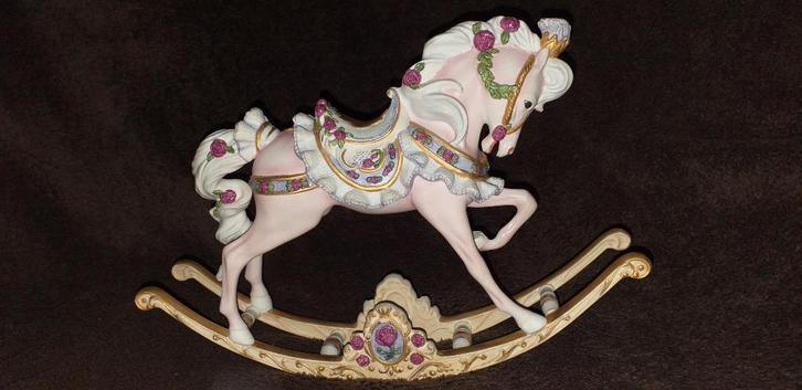 Vintage Victoriaans schommelpaard- Franklin Mint, Verzamelen, Retro, Huis en Inrichting, Verzenden
