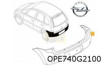 Opel Meriva A (5/03-7/10) achterbumper  (te spuiten) (Bij PD