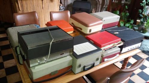 lot oude vintage platendraaiers koffermodel pickups, Antiek en Kunst, Curiosa en Brocante, Ophalen