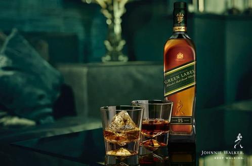 Johnnie Walker Green Label 15 years Whisky Whiskey - Scotch, Verzamelen, Wijnen, Gebruikt, Overige typen, Ophalen of Verzenden