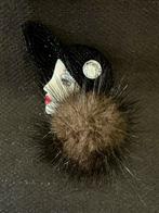 Vintage Art Deco Stijl Broche – Dame met Hoed en Bontkraag, Ophalen of Verzenden, Zo goed als nieuw