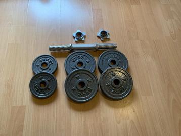 Halter, Sport en Fitness, Ophalen, Zo goed als nieuw, Borst, Halterset