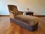 vintage chaise longue / fauteuil / ligzetel met franjes, Huis en Inrichting, Ophalen of Verzenden