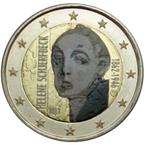 2 euros Finlande 2012 Hélène Scherfbeck colorée, 2 euros, Finlande, Enlèvement ou Envoi