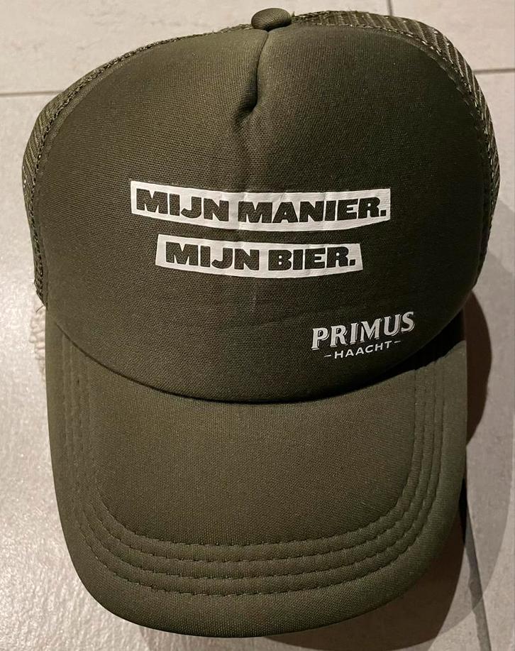 Casquette promo Primus Haacht - kaki - modèle estival, Collections, Marques de bière, Neuf, Vêtements, Autres marques, Enlèvement