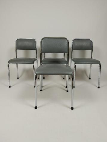 4 x Vintage Stoelen in Skai Leer, Jaren 70 - 80 beschikbaar voor biedingen