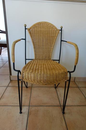 2 chaises en rotin, Métal, Deux, Enlèvement, Utilisé