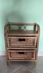 Commode 2 tiroirs en rotin et osier, Ophalen, Overige materialen, Minder dan 50 cm, 1 of 2 laden