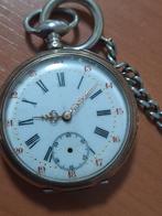 oud zakhorloge in werkende staat 800 zilver., Handtassen en Accessoires, Horloges | Antiek, Ophalen of Verzenden, Zilver, Zakhorloge