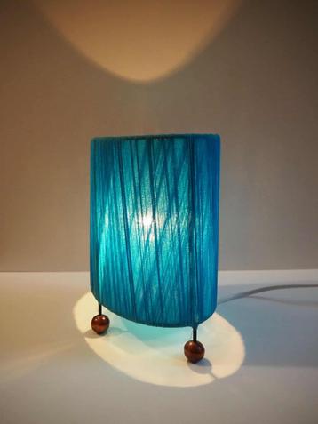 Vintage blauw tafellampje, retro lamp uit de jaren' 70. beschikbaar voor biedingen