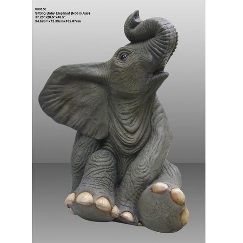 Sitting Baby Elephant – Olifant beeld Hoogte 103 cm, Verzamelen, Dierenverzamelingen, Nieuw, Ophalen of Verzenden