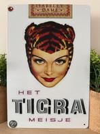 Metalen reclamebord Tigra, Verzamelen, Merken en Reclamevoorwerpen, Ophalen of Verzenden, Nieuw, Reclamebord