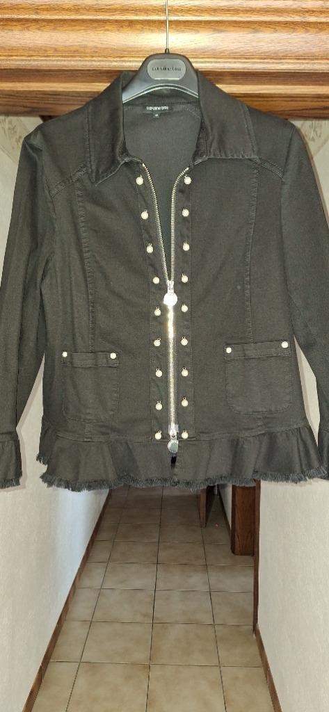 Caroline Biss spijkerjasje maat 40, Kleding | Dames, Jassen | Zomer, Zo goed als nieuw, Maat 38/40 (M), Zwart, Verzenden