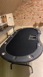 Pokertafel – zwart – met drinkhouders – 1x gebruikt, Hobby en Vrije tijd, Gezelschapsspellen | Overige, Vijf spelers of meer, Ophalen