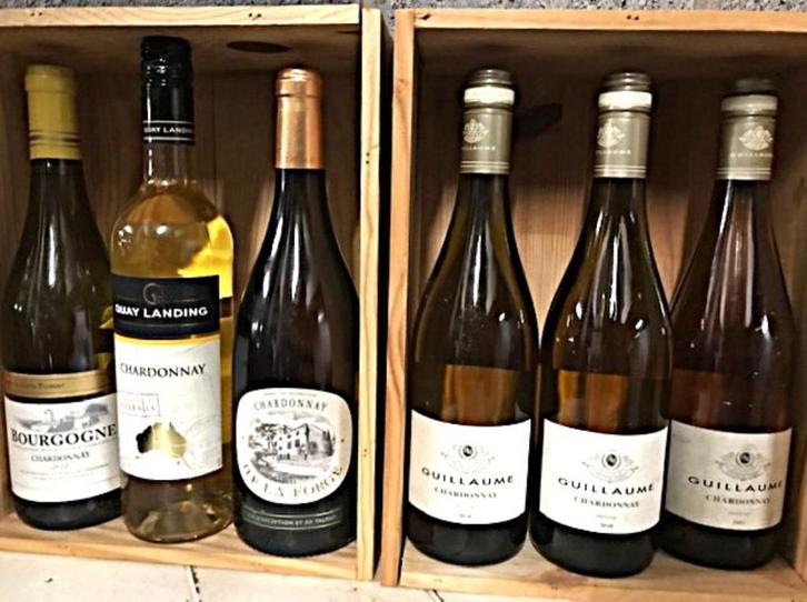 Wijn Chardonnay 2006 - 2017 wit 6 stuks🤗🥂💑😀👌, Verzamelen, Wijnen, Nieuw, Witte wijn, Frankrijk, Vol, Ophalen of Verzenden