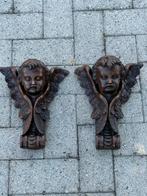 Stel antieke eiken engelen 18e eeuw, Antiek en Kunst, Ophalen of Verzenden