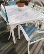 Tuinset 6 personen in wit gelakt aluminium, Ophalen, Gebruikt, 6 zitplaatsen, Aluminium
