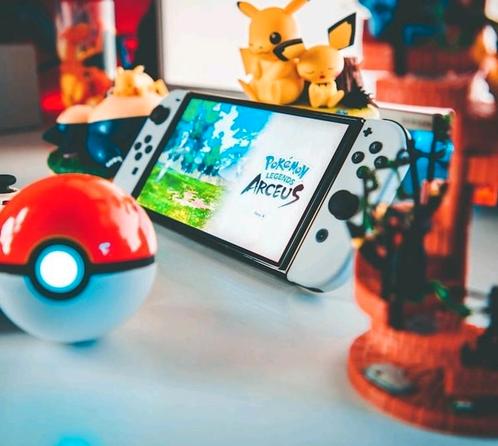 Nintendo switch Oled + games & extra's, Games en Spelcomputers, Spelcomputers | Nintendo Switch, Zo goed als nieuw, Switch OLED