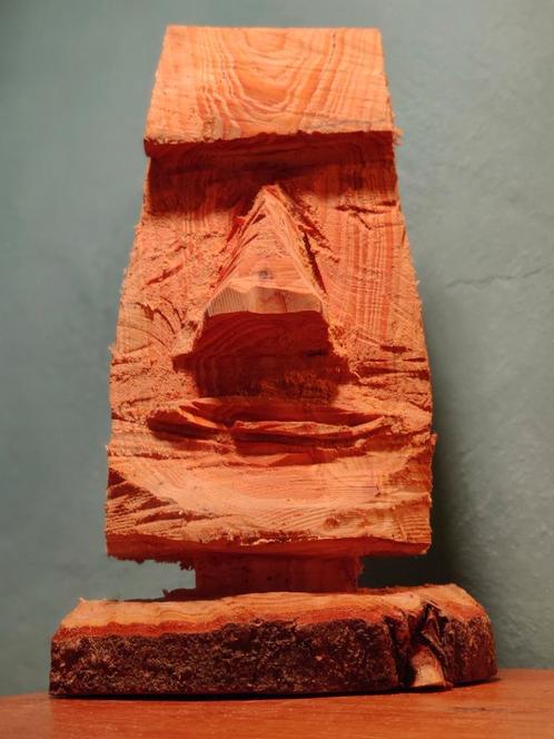 Moai Skulptur Holz Handmade Douglasie, Huis en Inrichting, Woonaccessoires | Boeddhabeelden, Zo goed als nieuw, Ophalen of Verzenden