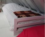 set van 2 houten witte bedden, 90 cm, Gebruikt, Eenpersoons, Wit