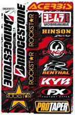 Feuille de décalcomanies / autocollants du sponsor Motocross, Motos