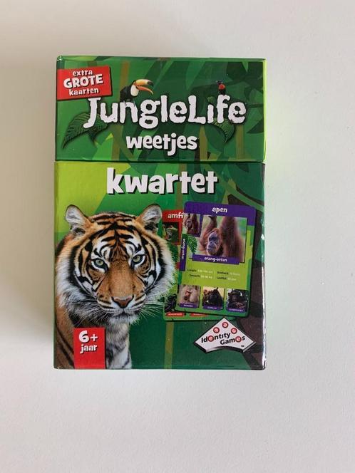 Junglelife Weetjeskwartet – Zo goed als nieuw & compleet, Verzamelen, Speelkaarten, Jokers en Kwartetten, Zo goed als nieuw, Kwartet(ten)