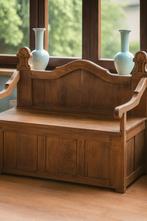 Oude massief houten bank., Antiek en Kunst, Ophalen