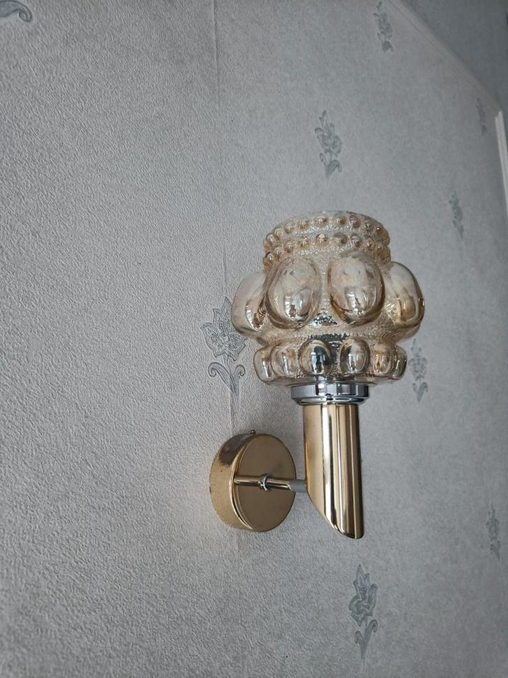 Vintage set van 2 muurlampen Helena Tyneel, Huis en Inrichting, Lampen | Wandlampen, Gebruikt, Glas, Ophalen of Verzenden