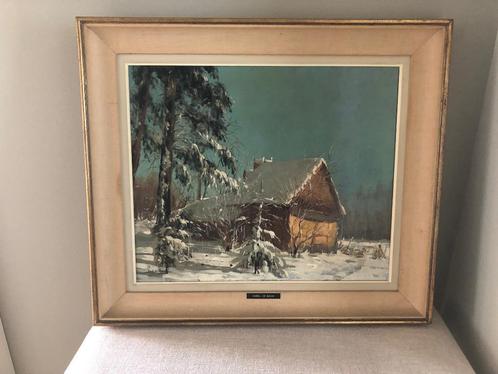 Winterlandschap van Karel De Bauw, Antiek en Kunst, Kunst | Schilderijen | Klassiek, Ophalen
